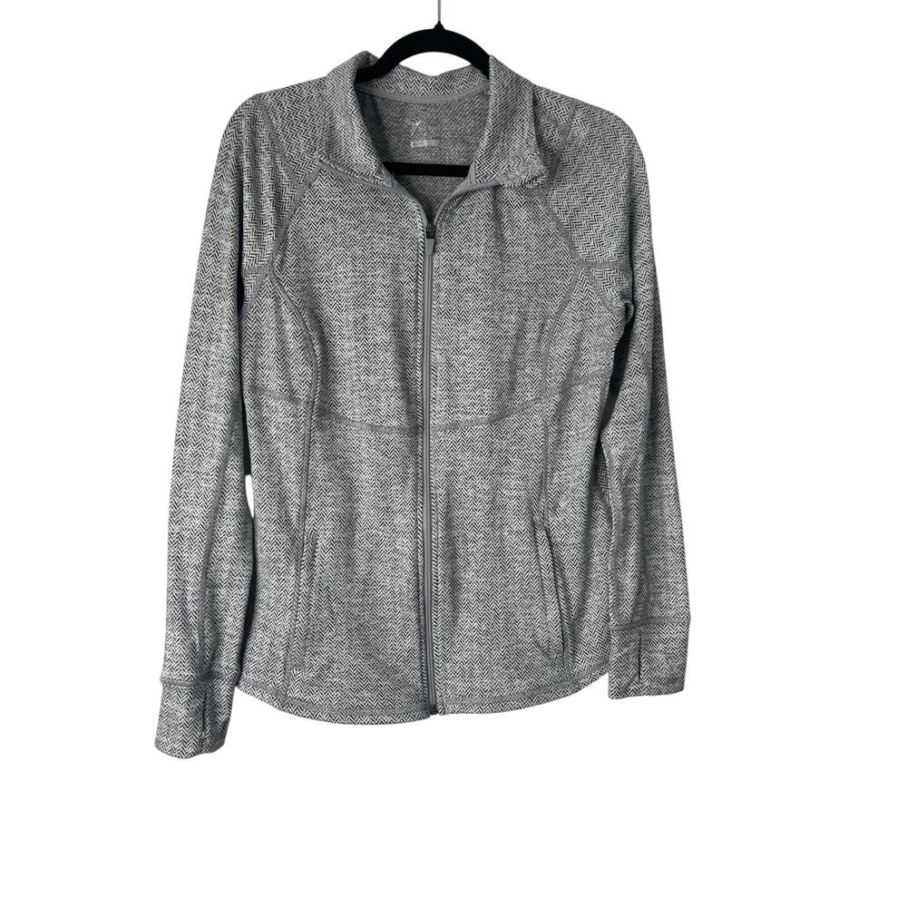 Old Navy Active Go Dry Cool Herringbone Compression Jacket Thumb Hole Size Large